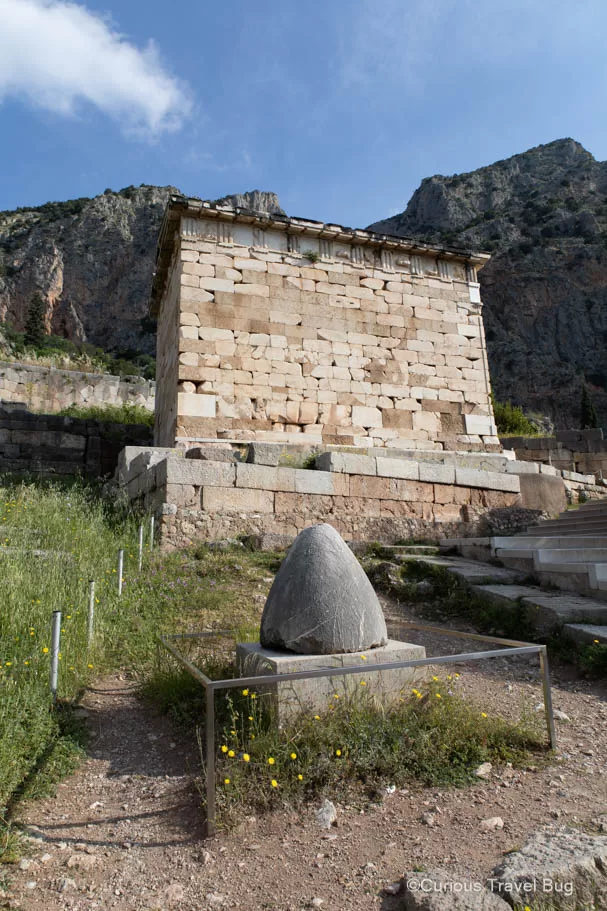 Omphalos of Delphi, an ancient marble monument that marks Delphi as the centre of the World