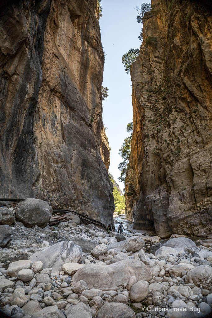 The gates at Samaria Gorge where the cliffs are only 3 m apart